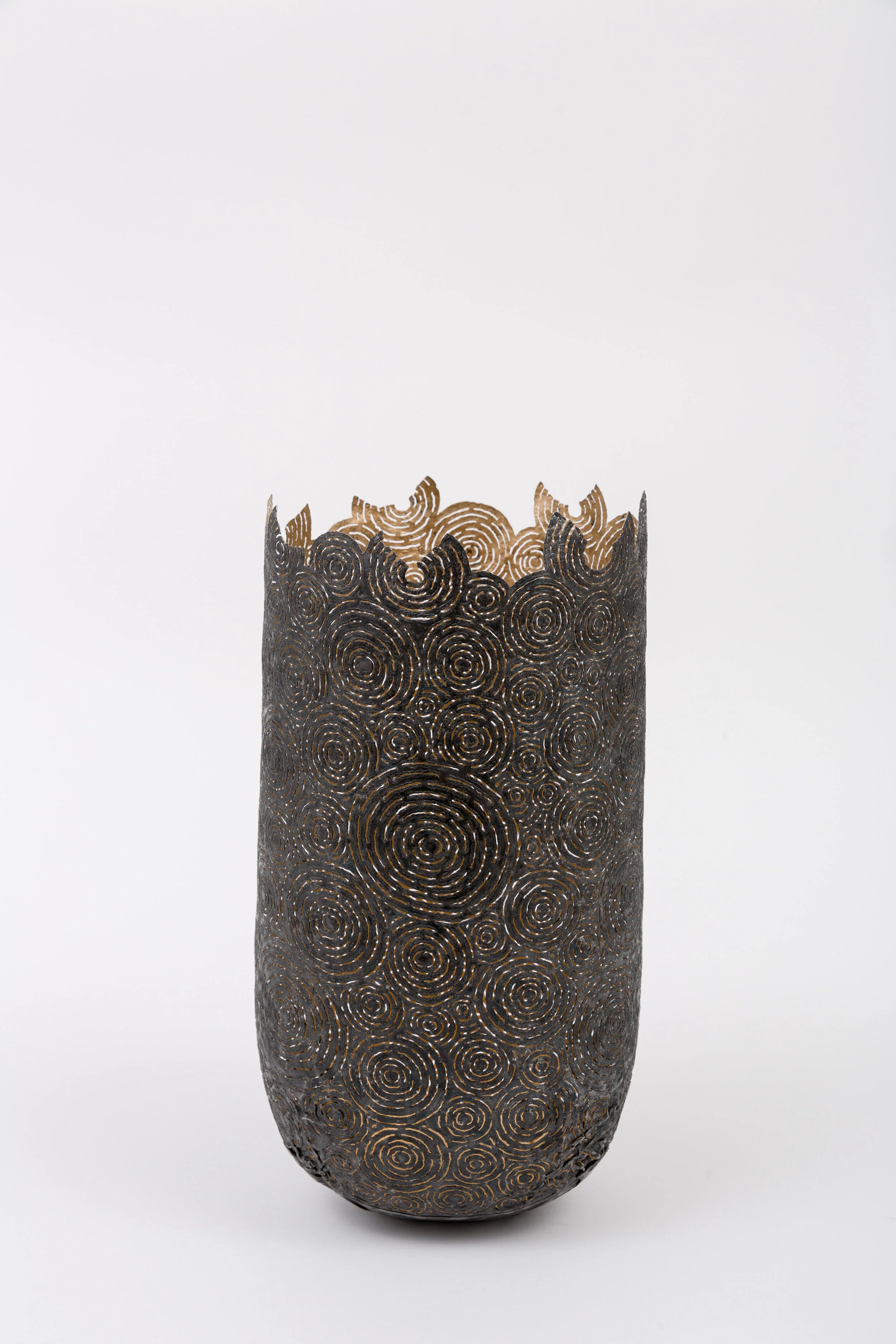 Abbots Pool 3, 2019, by Claire Malet
Re-formed tin-can, 22 ct moon gold