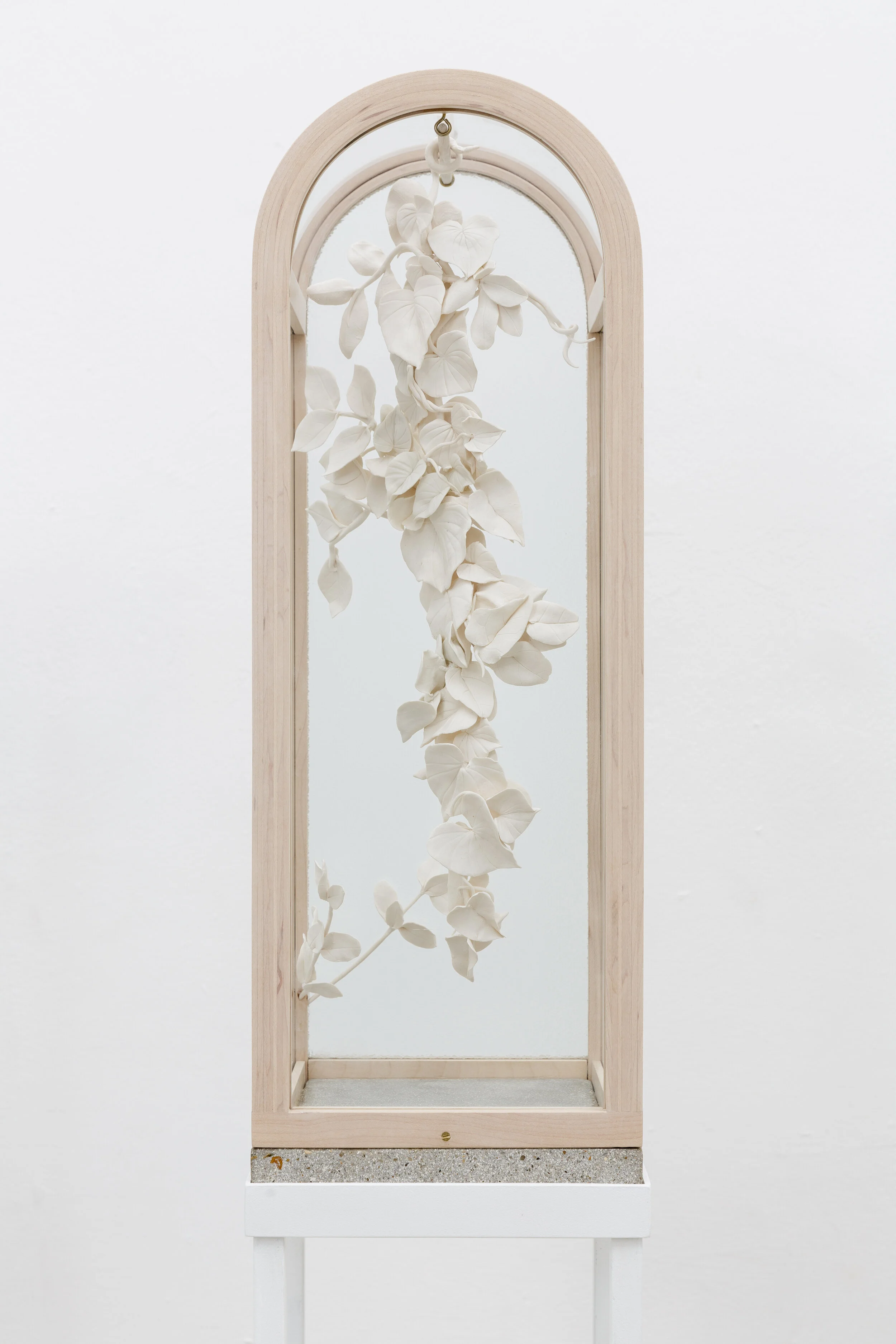 Creeper, 2018
Porcelain, glass, concrete, maple, brass