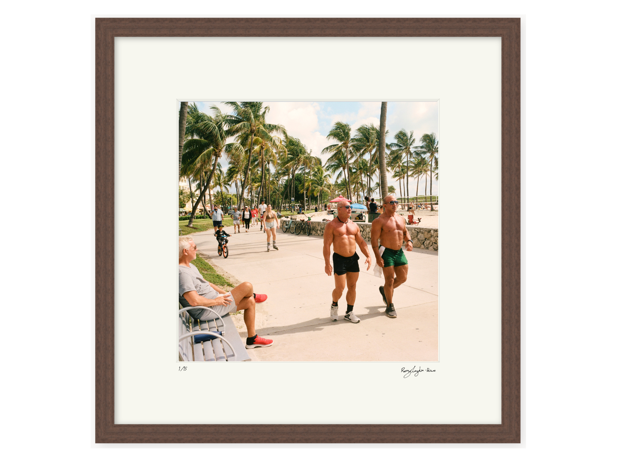 Along The Boardwalk, South Beach - Limited Edition Square Print