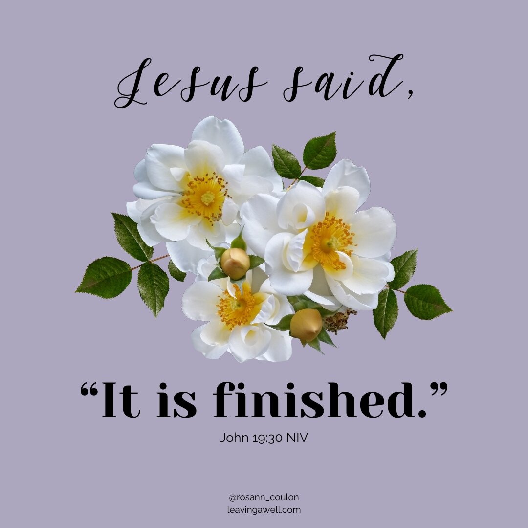 Jesus said, &ldquo;It is finished.&rdquo; (John 19:30 NIV)

Death
Despair
Discouragement
Hopelessness
Fear
Pain
Sin 
Shame

It. Is. Finished.
May we let God&rsquo;s grace do a perfect work today!
.
.
.
. 
#easter #encouragement #jesus #scripture #pra