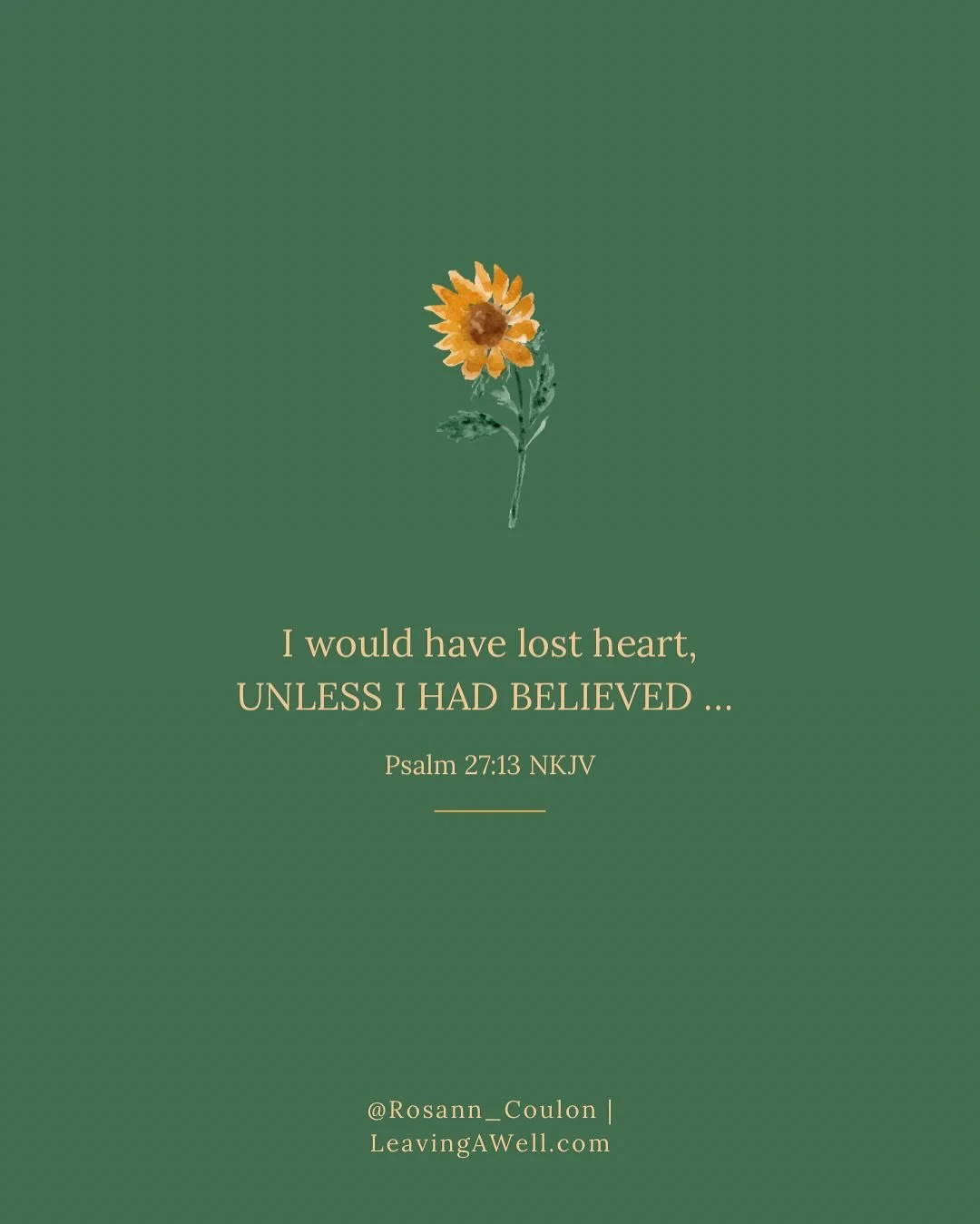 &ldquo;I would have lost heart, unless I had believed that I would see the goodness of the Lord in the land of the living.&rdquo; 
&ndash; Psalm 27:13 ESV

Right here&mdash;and right now&mdash;God is good! Will you join me in clinging to this truth t