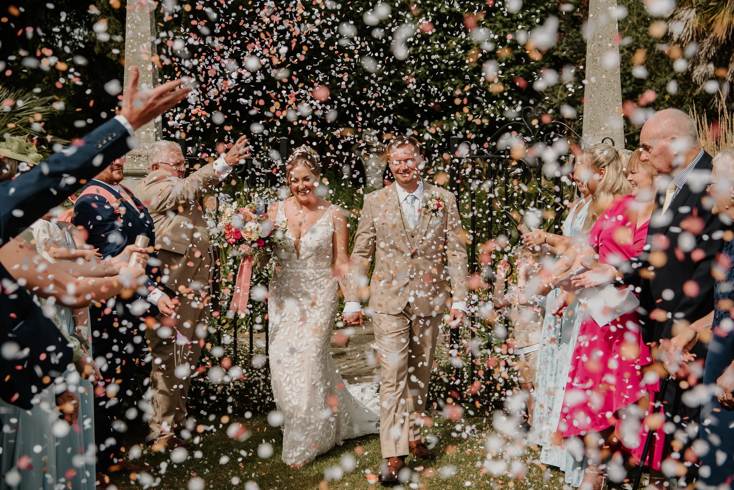 Confetti walk at Chapel House.