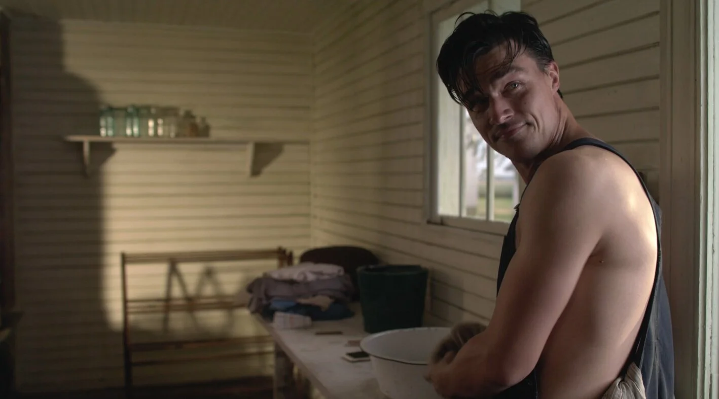  Finn Wittrock as Young Roscoe. “Keep your nose clean, Brother.” 