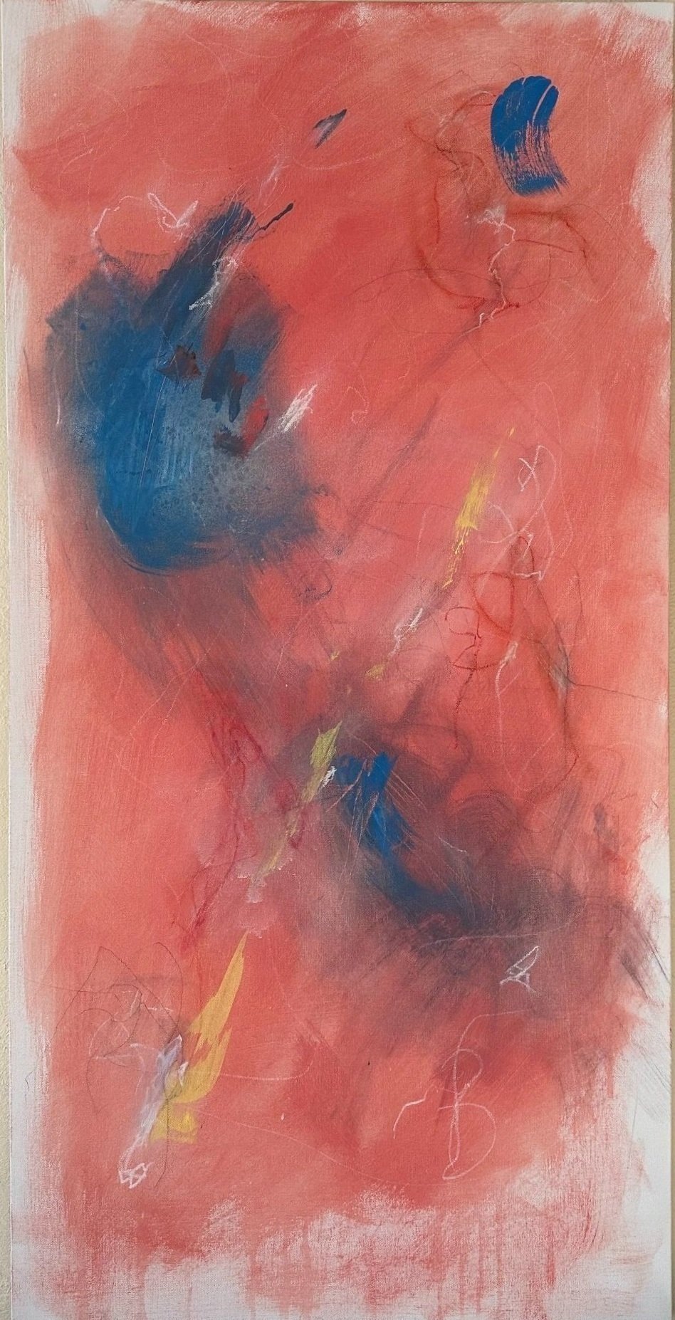 untitled, 2023, 24x48 in., acrylic & oil pastel