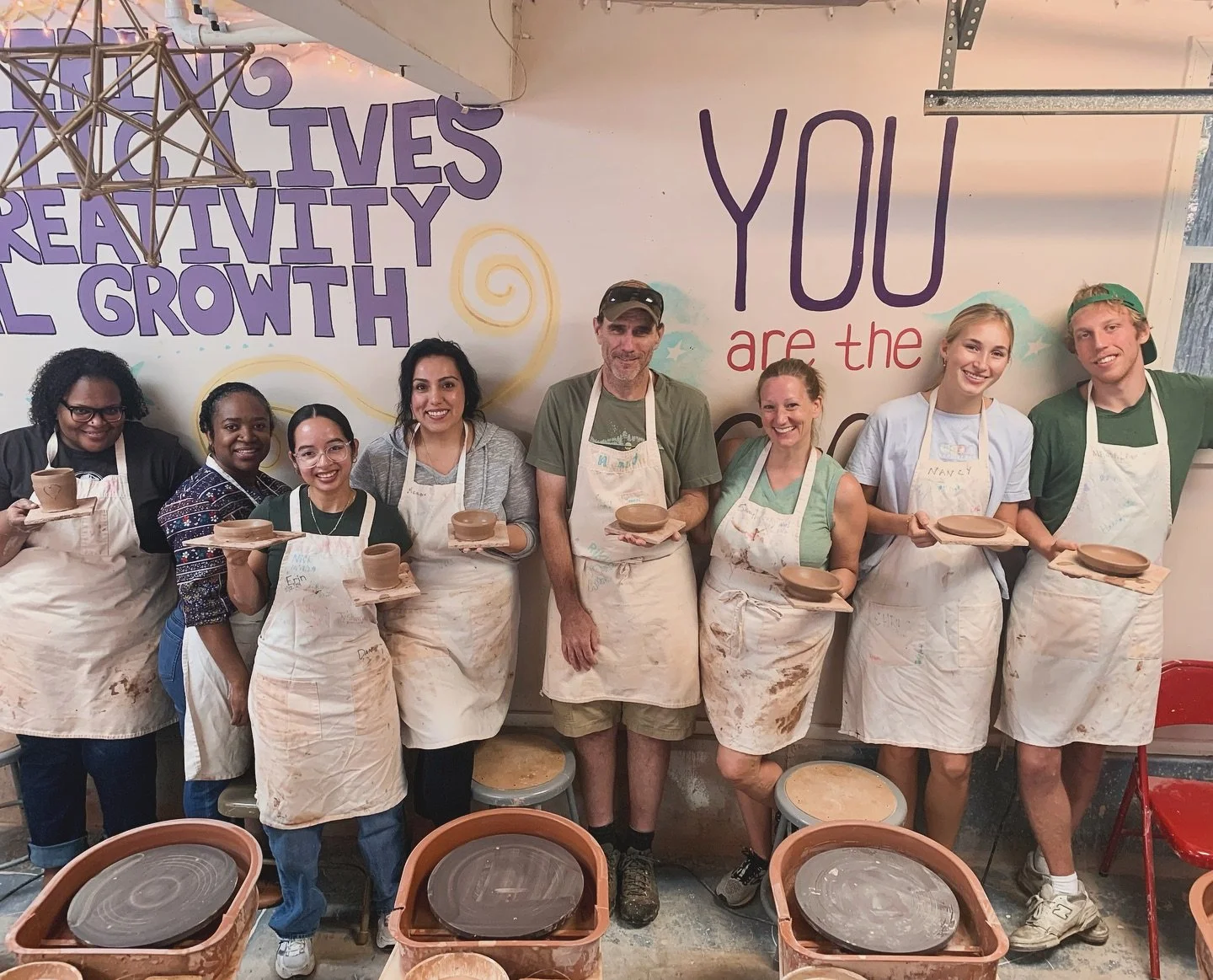 Clay on our hands, smiles on our faces 😄👐 Wheel day = best day! 

This clay crew absolutely crushed it and had a blast!

#PotteryVibes #WheelThrowingFun #ClayCrew #PotteryClass #muddyhandshappyhearts