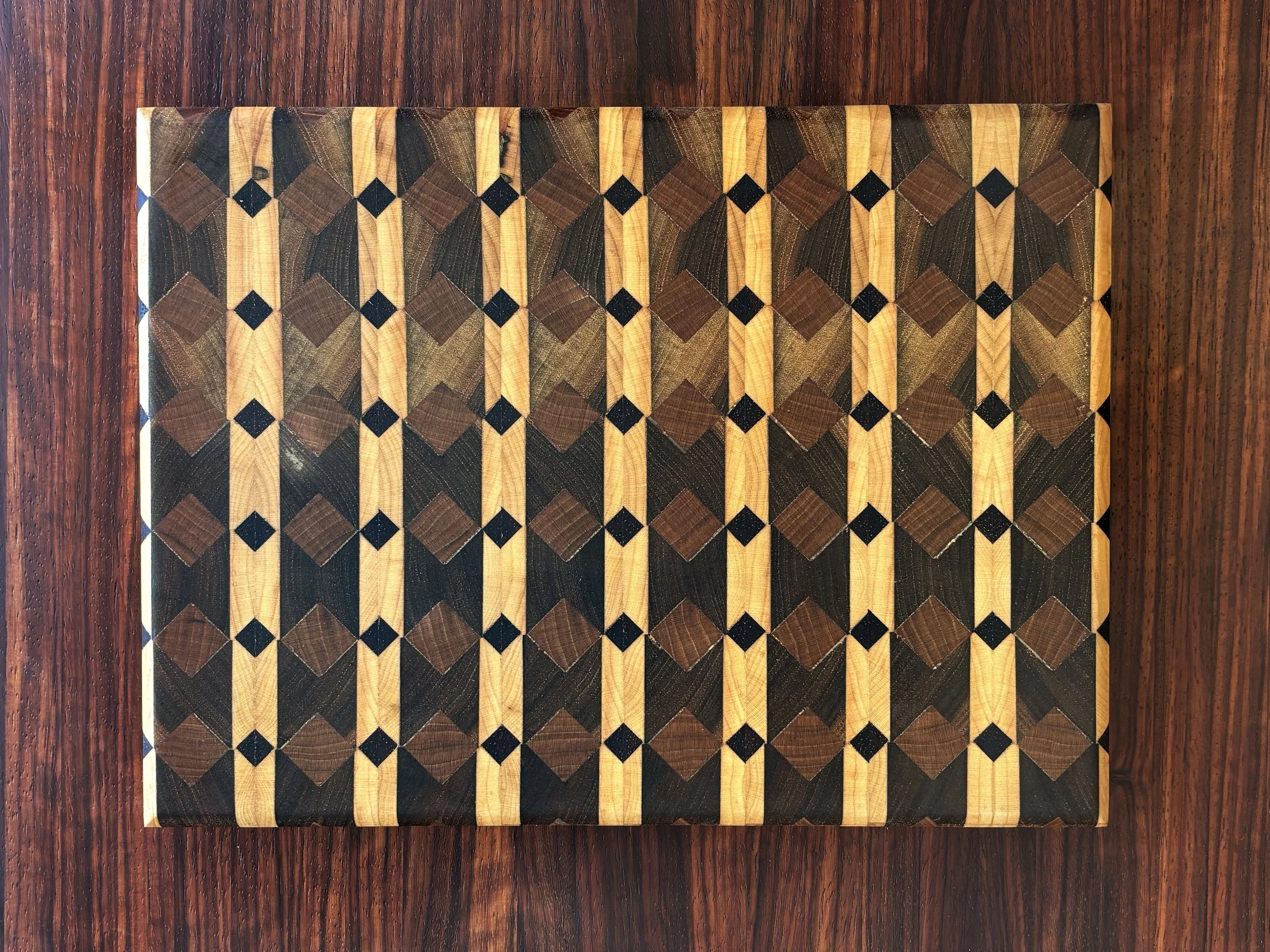 Diamond Design Walnut Hard Maple Cherry End Grain