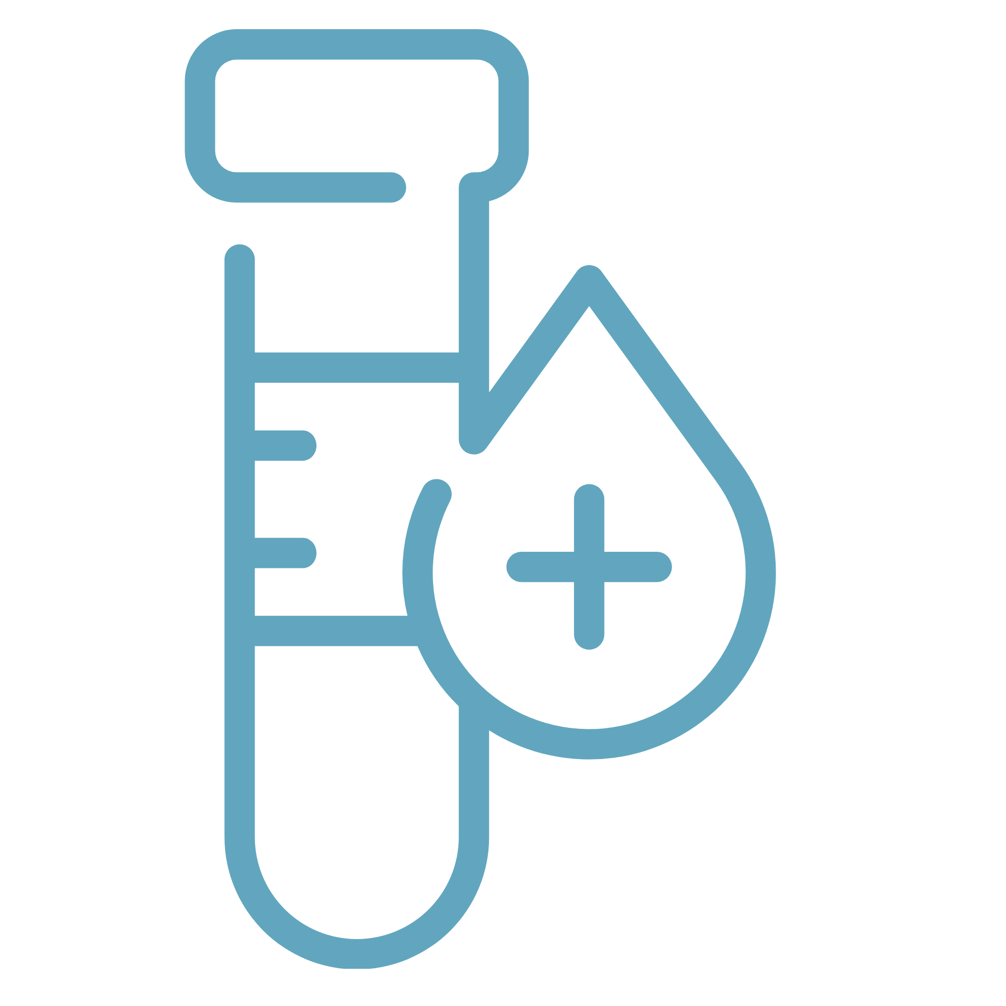 Blue outline drawing of a vial.
