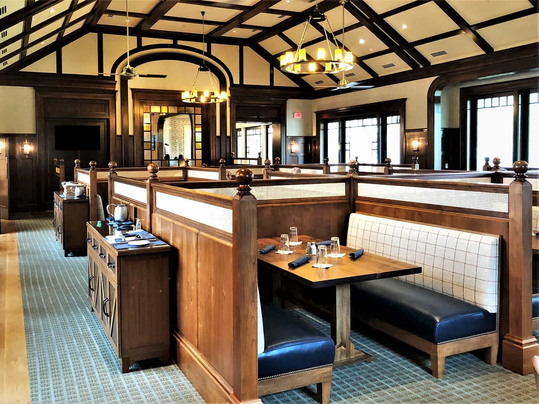 Custom Banquette Double Booths, Restaurant Tables, Restaurant