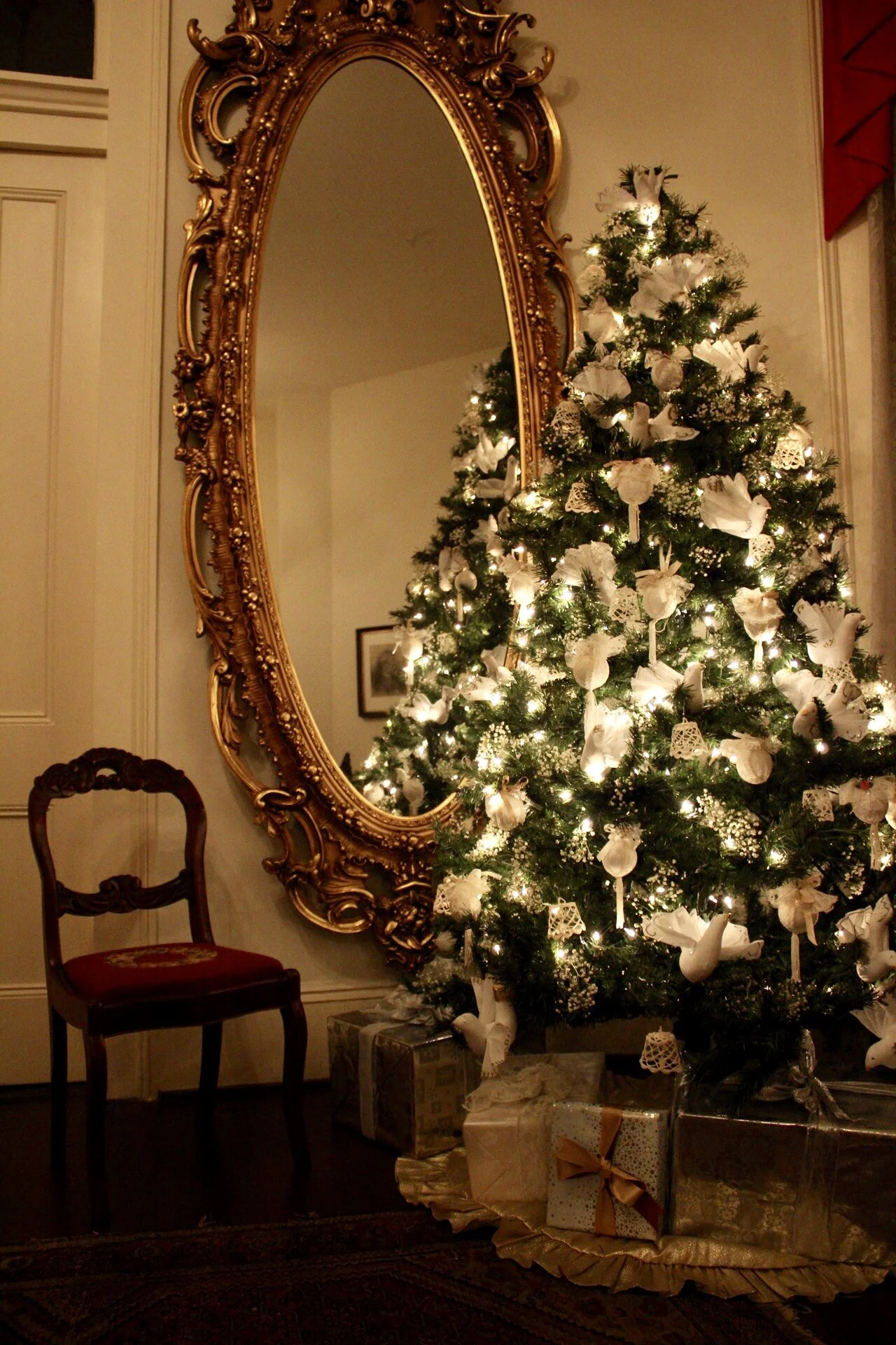 mirror and tree upstairs.JPG