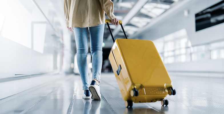 Passenger traveling with baggage