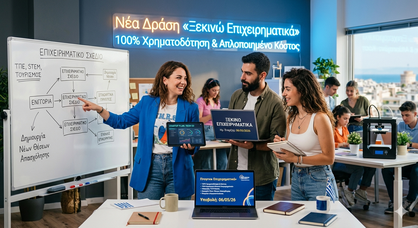 Νέα Δράση «Ξεκινώ Επιχειρηματικά»: 100% Χρηματοδότηση για το δικό σου Start-up!