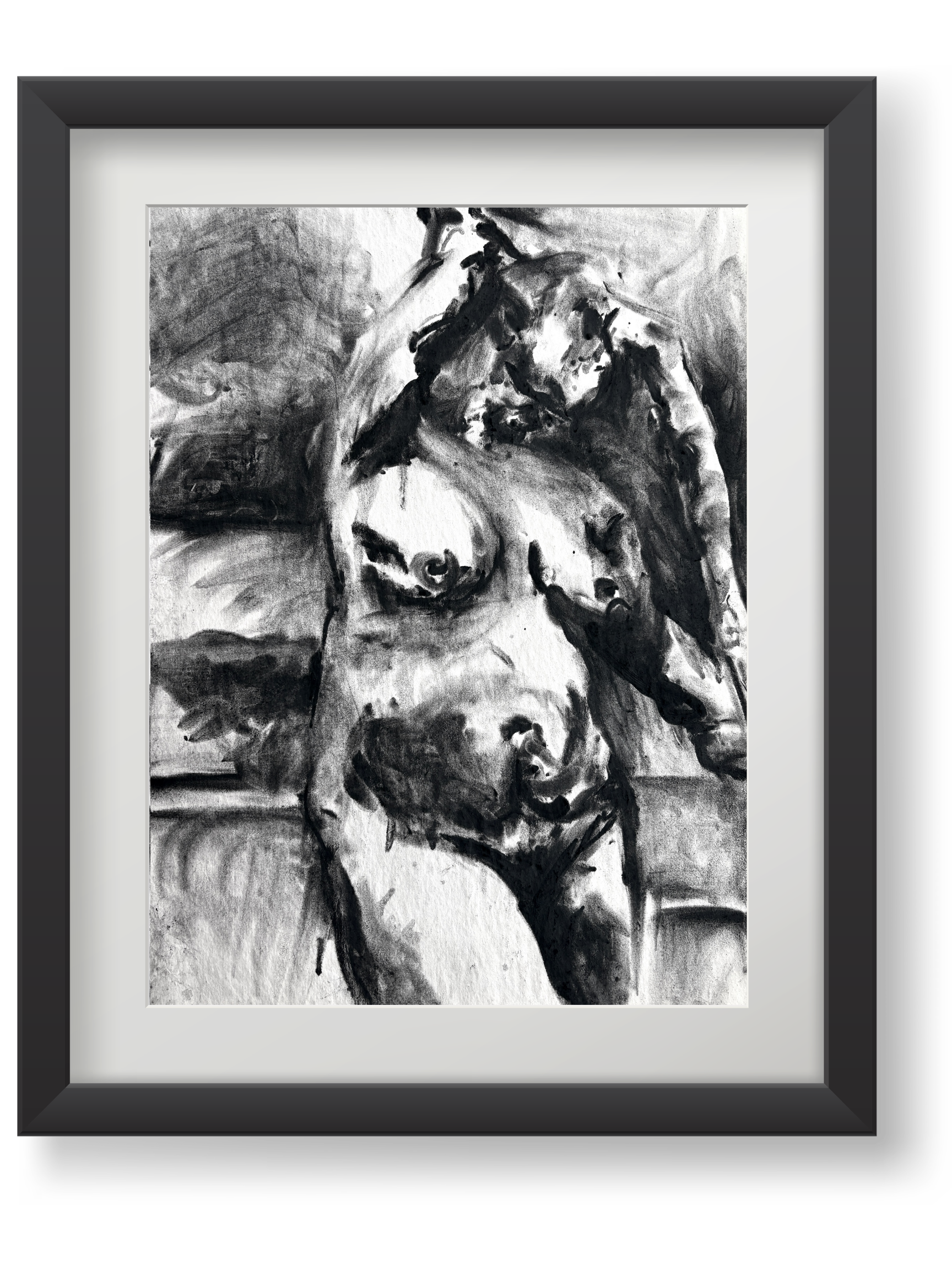 Woman With Bare Bosom #02 - 12 x 16