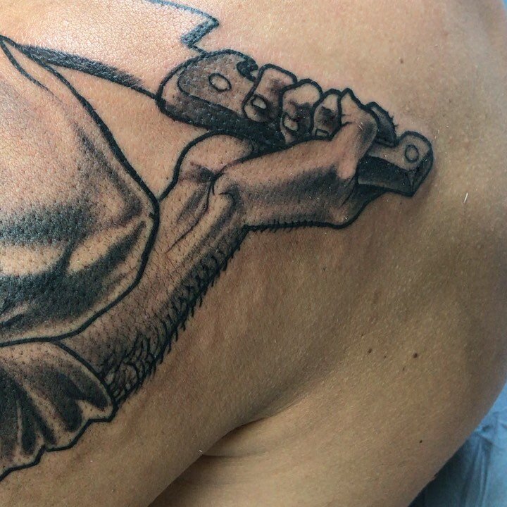 Start this #fullsleeve 1st session #crazychef #warinthekitchen #tattoo #realtattoo #blackandgrey #blackandgreytattoo