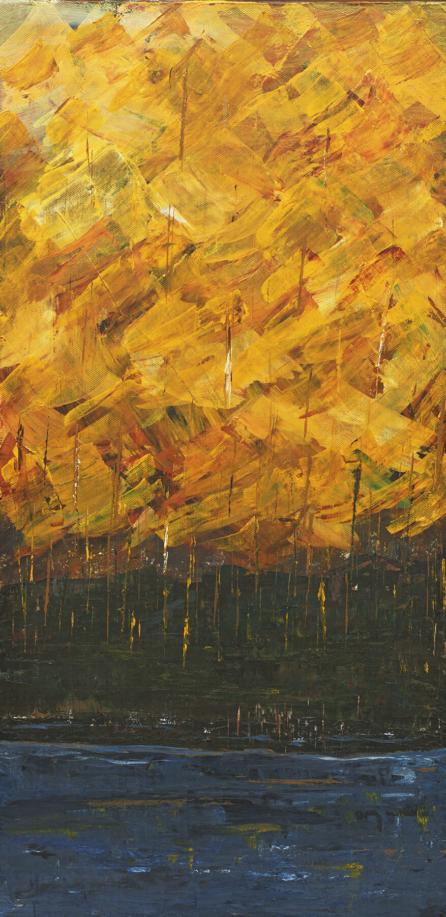 Triptych Yellow Autumn 3 of 3 Karen Fieldstad