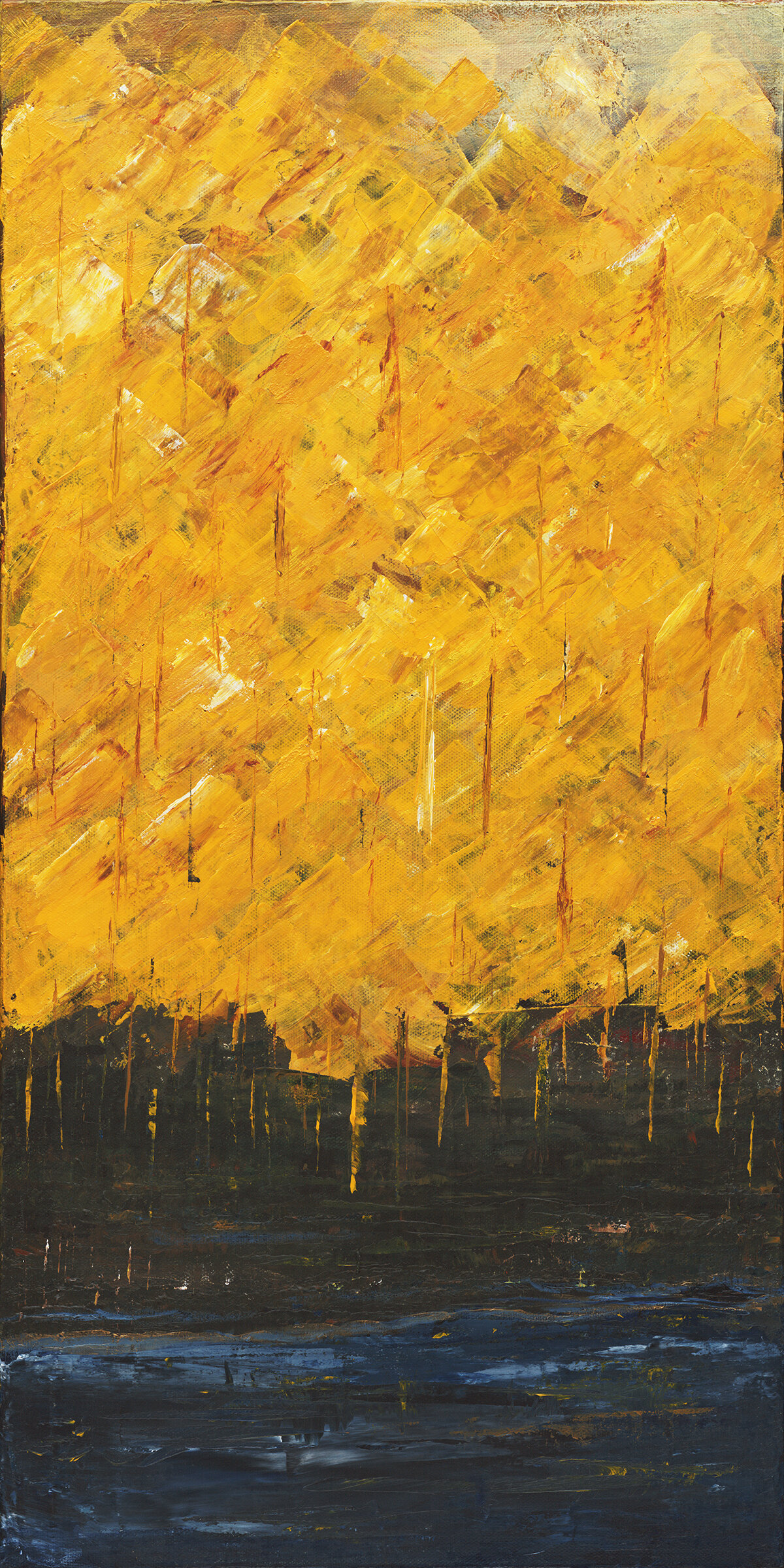 Triptych Yellow Autumn 1 of 3 Karen Fieldstad