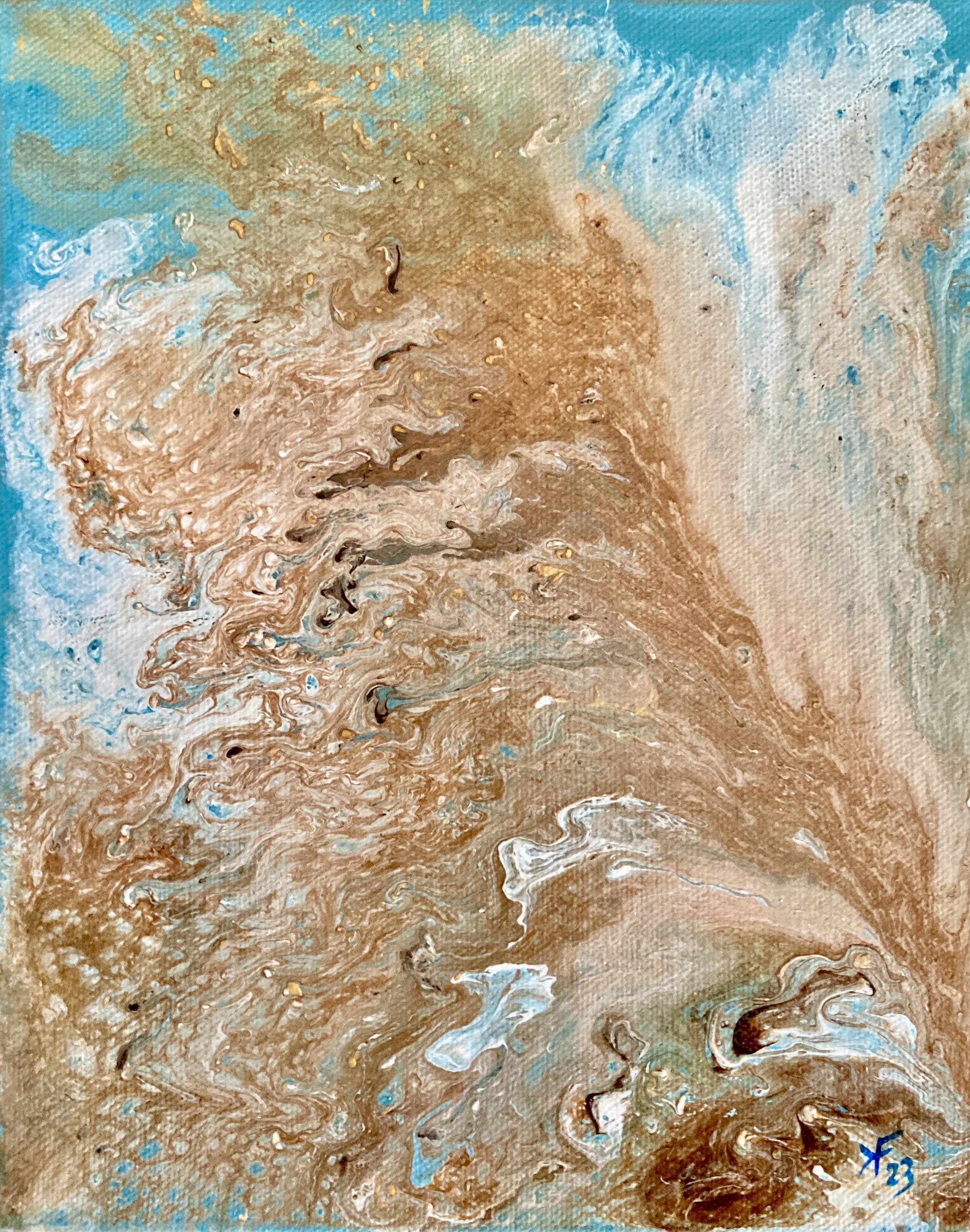 s38 aqua bronze ocean by Karen Fieldstad