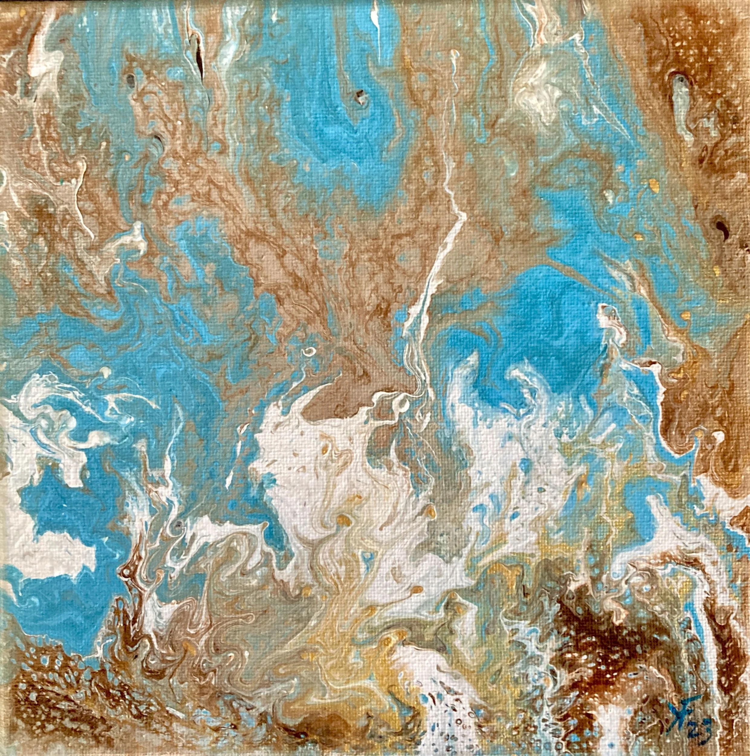 s34 aqua gold ocean by Karen Fieldstad