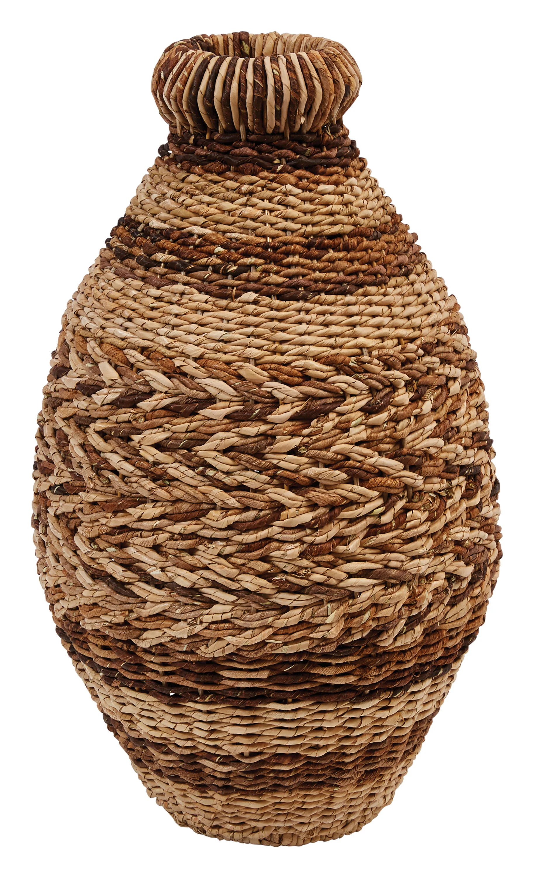21.5"H Handwoven Abaca &amp; Seagrass Floor Vase