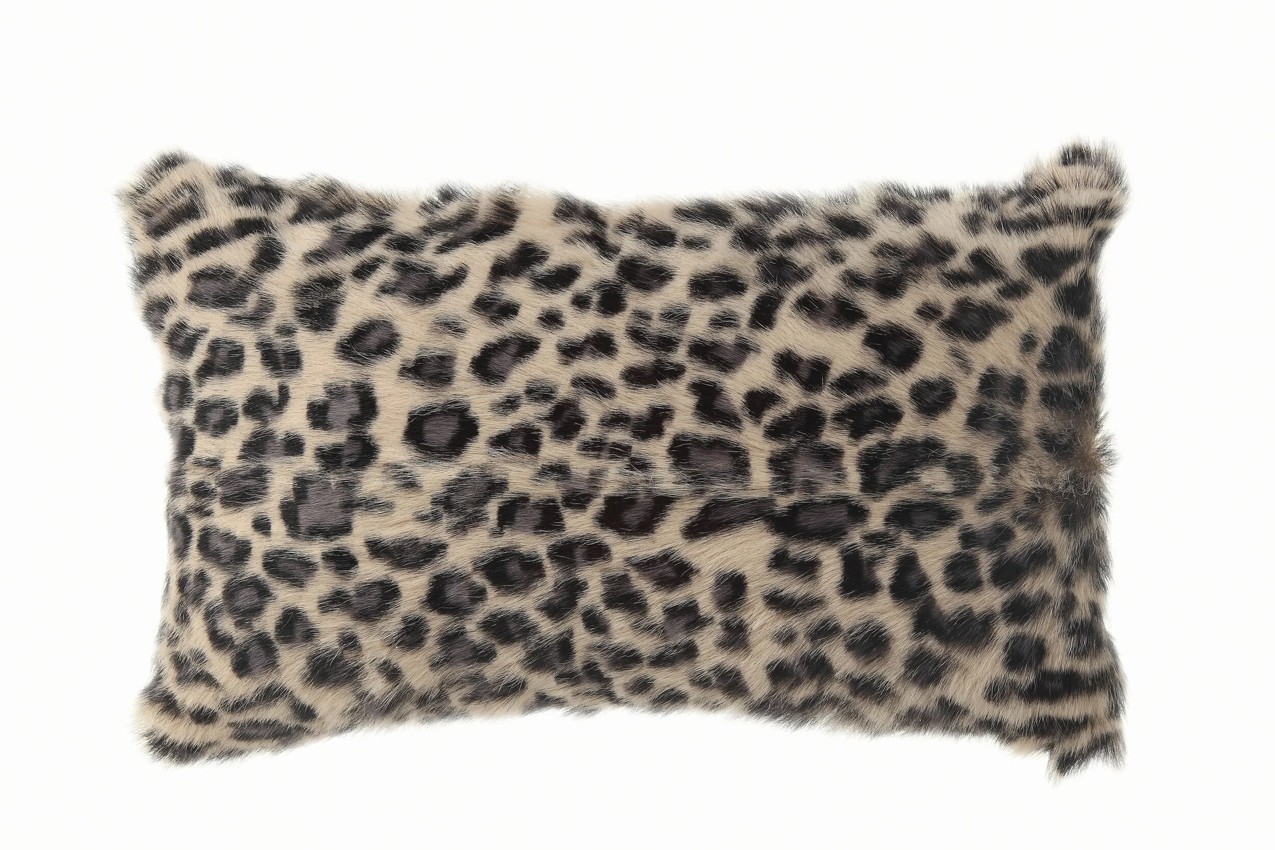 Leopard Print Goat Fur Cushion