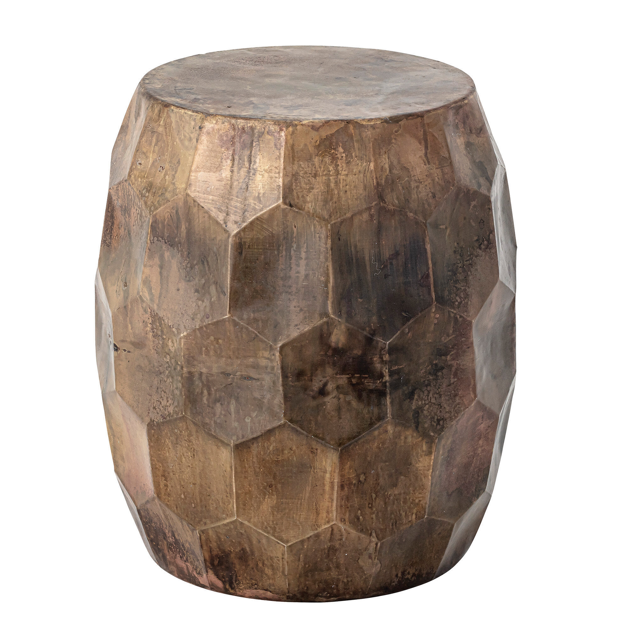 Indoor/Outdoor Stool in Antique Brass Finish