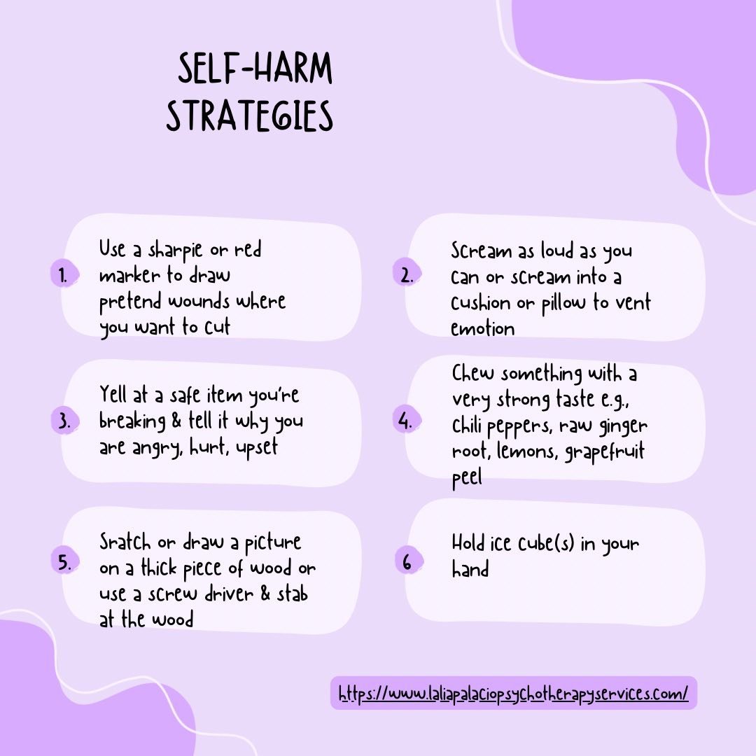 We all are vulnerable to self harming thoughts or urges, when we are stuck in painful rumination or extreme emotion. There are ways to release some of that pain, while maintaining control and reducing harm. Remember getting off the ledge is the first