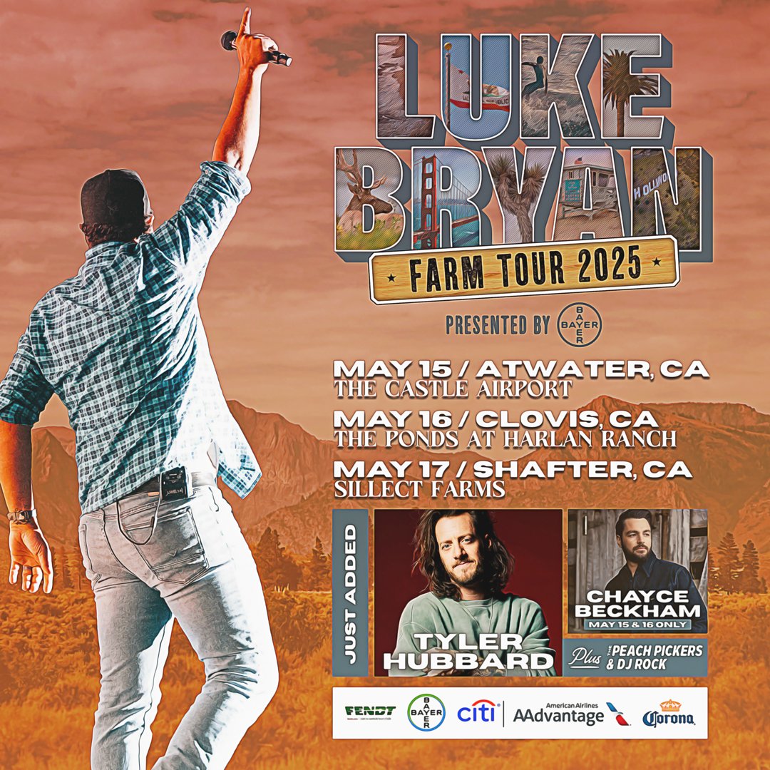Luke Bryan Announces Full Line Up for Spring Dates of Farm Tour 2025