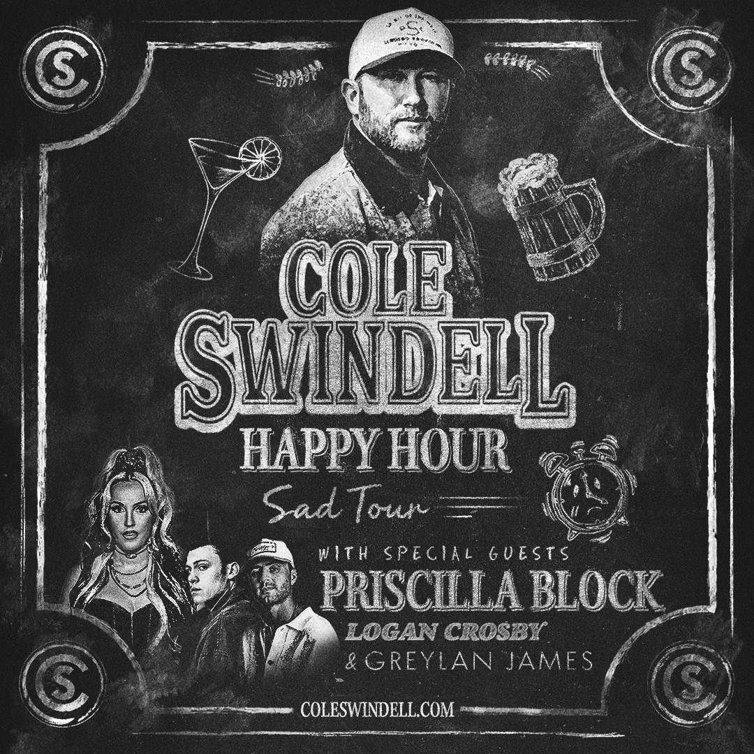 Cole Swindell Announces His 2025 Headlining Happy Hour Sad Tour Kicks off September 4
