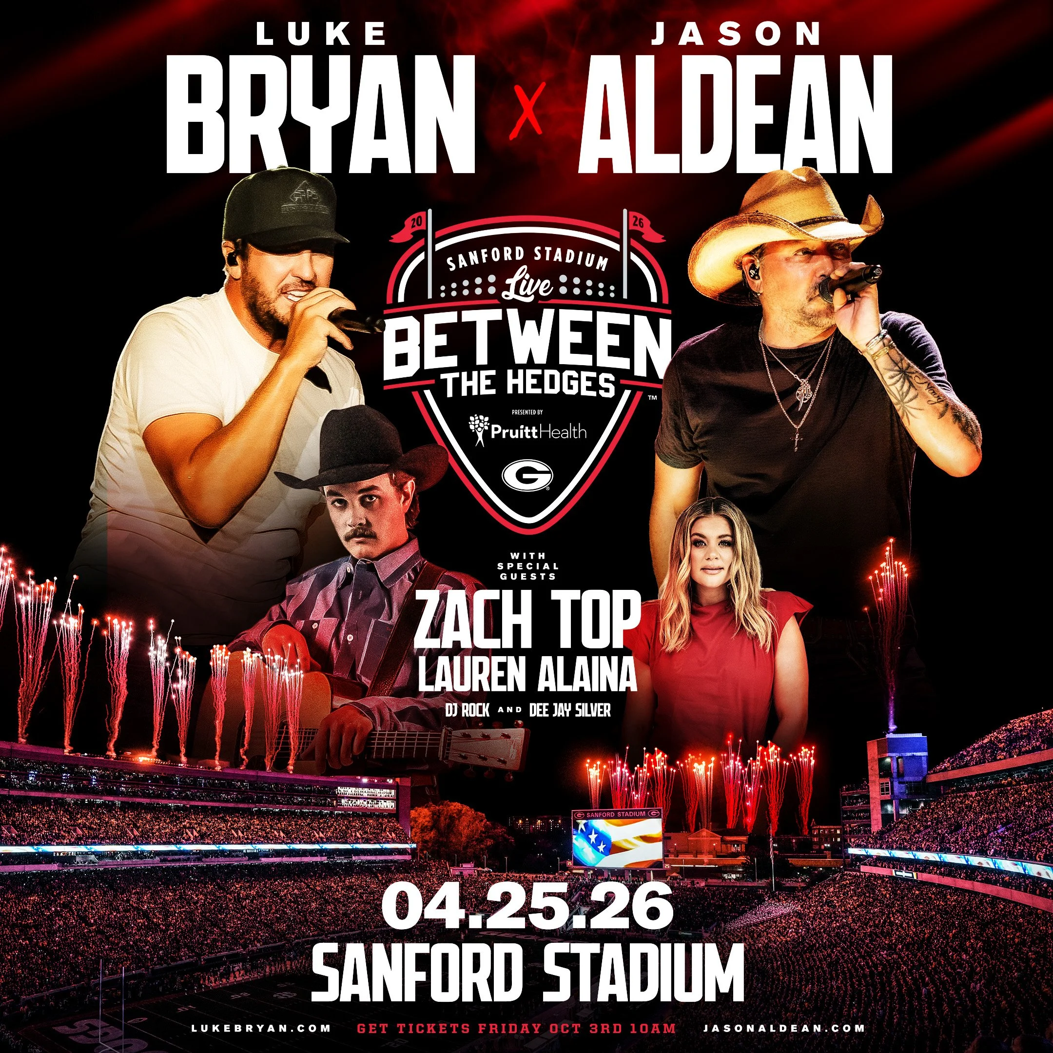 Luke Bryan &amp; Jason Aldean To Headline Sanford Stadium at the University of Georgia On April 25, 2026