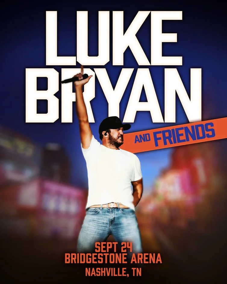 Luke Bryan Announces Concert at Nashville’s Bridgestone Arena:  “LUKE BRYAN &amp; FRIENDS” SEPTEMBER 24