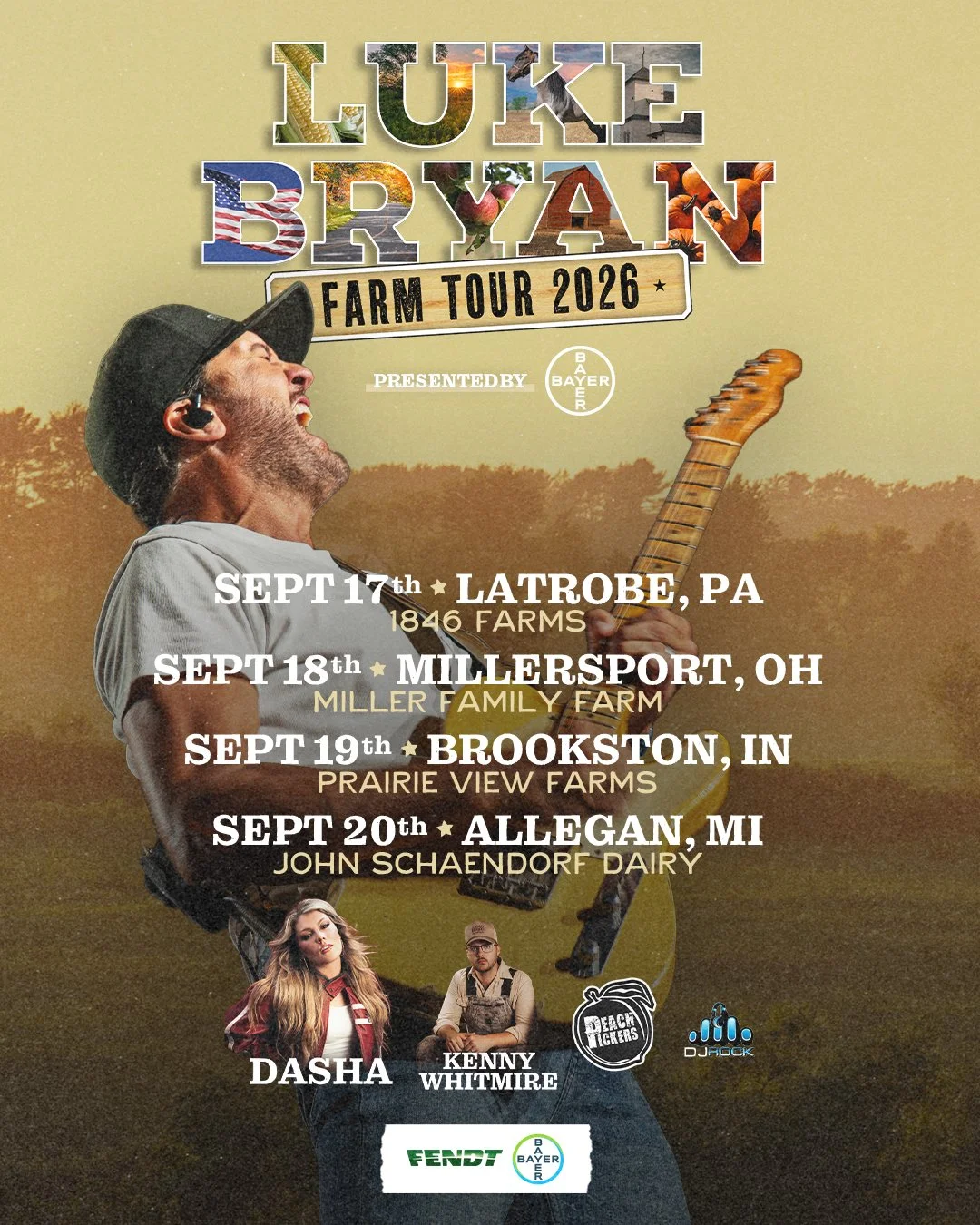 Luke Bryan Announces Special Guests for   FARM TOUR Taking Place September 17-20