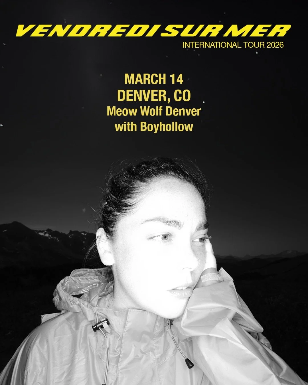 Just announced: @boyhollowdj will support Paris's dreamy synth-pop, indie dance &amp; French electro singer/songwriter @vendredisurmer_ at @meow__wolf @convergencestation on Sat 3/14!

Moody, languid French pop. Perfect for nocturnal dance.

Tix at l