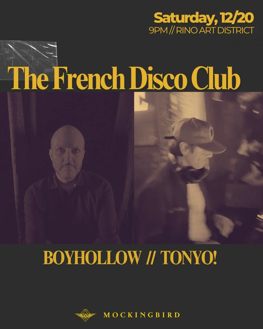 The French Disco Club. Saturday 12.20 at the lovely @mockingbird.denver 🇫🇷🪩

An evening of French house, French touch and disco house

Very joyeux 💙🤍❤️
Very disco 🕺

RIYL: Daft Punk, Justice, L'Imperatrice, Dimitri from Paris, Purple Disco Mach