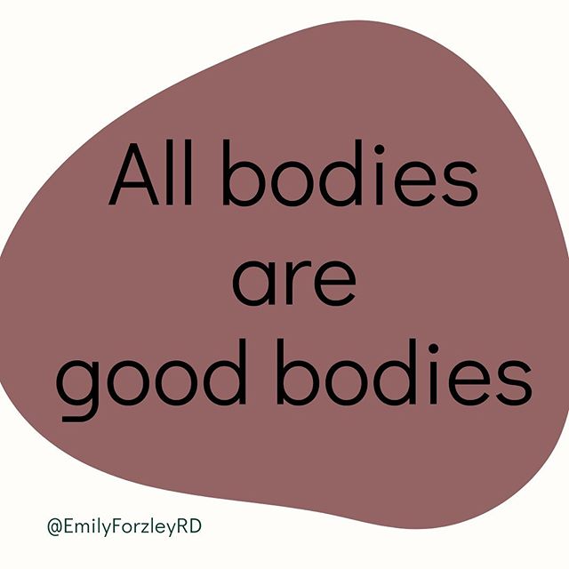 This is a message that is worth saying over and over, again and again! .

Your body is just as good as her body, and his body, and their bodies. And your body today is just as good as it was 5 years ago. .

Celebrate all bodies, and begin to work on 