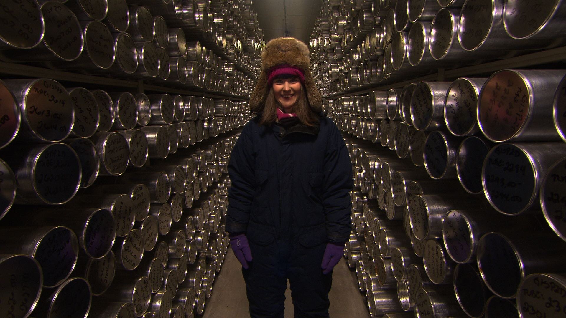 Dr. Gardy in Ice Core Lab