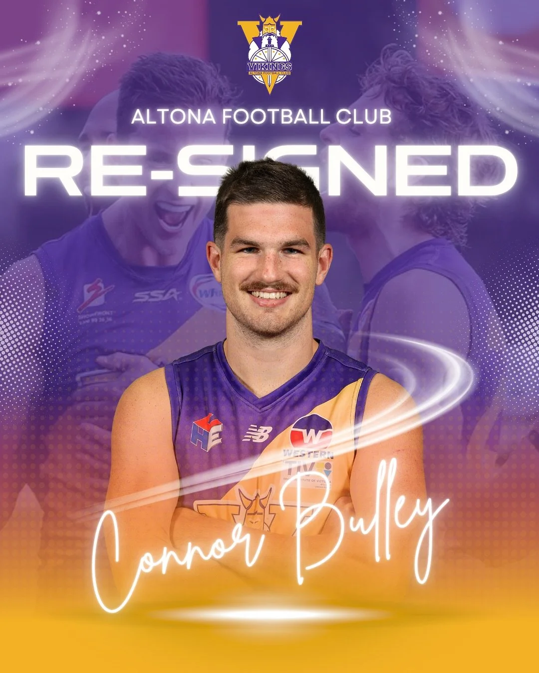 🖋️ T H E  S P I N E

Re-signing our spine!

We&rsquo;re pumped to lock Connor Bulley, Sam Paton and Tane Roordink in for 2026 - big marking options at both ends of the ground. The aerial presence is real, and we&rsquo;re only getting stronger! 💪⚡️
