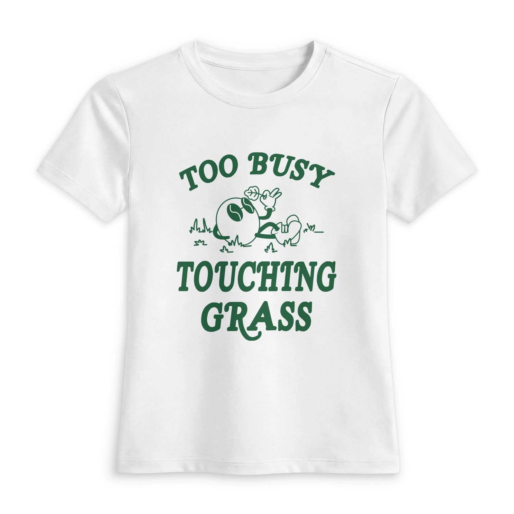 Too Busy Touching Grass Cropped Tee