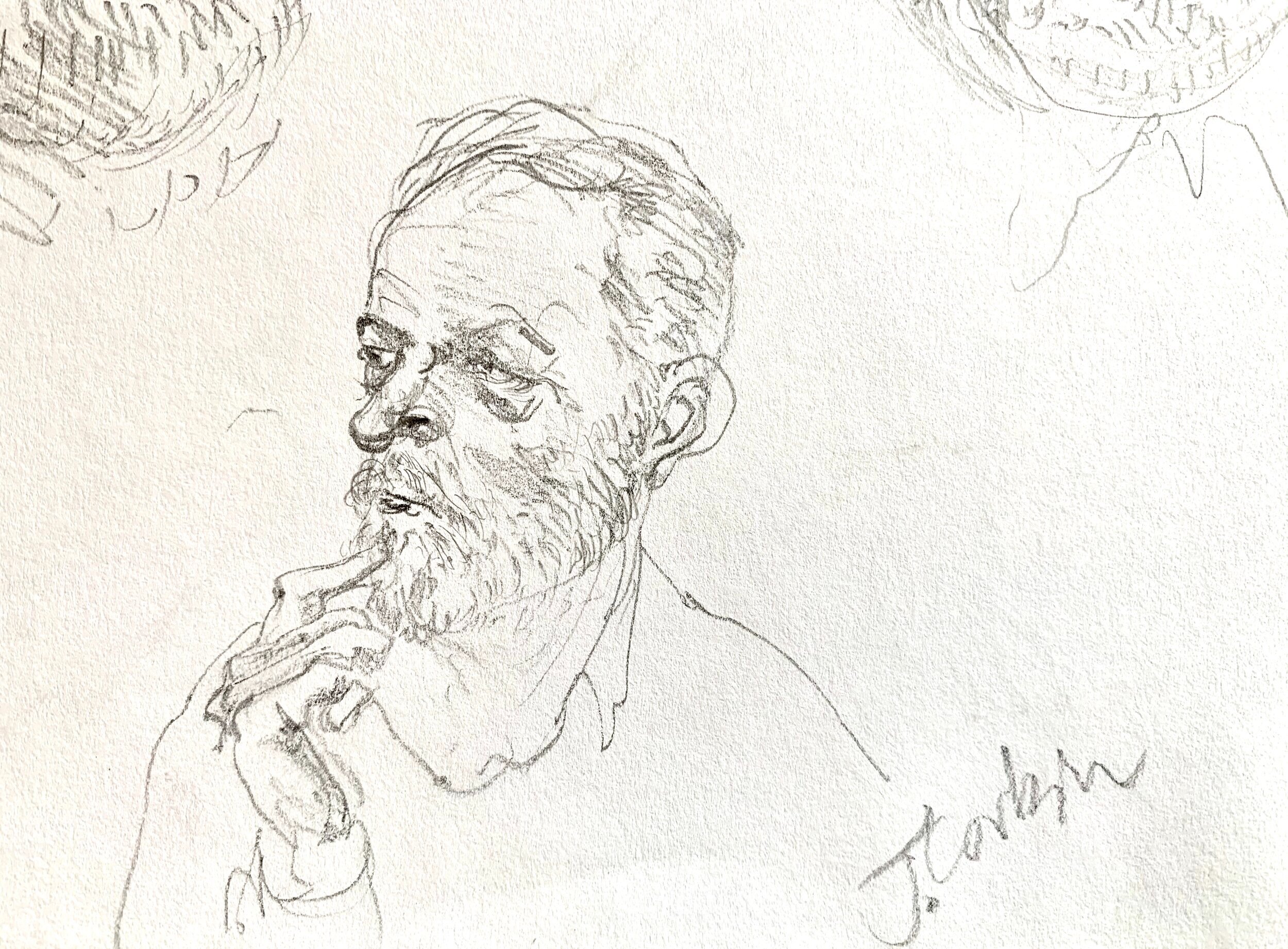 Jeremy Corbin, 2020.  Pencil on paper.