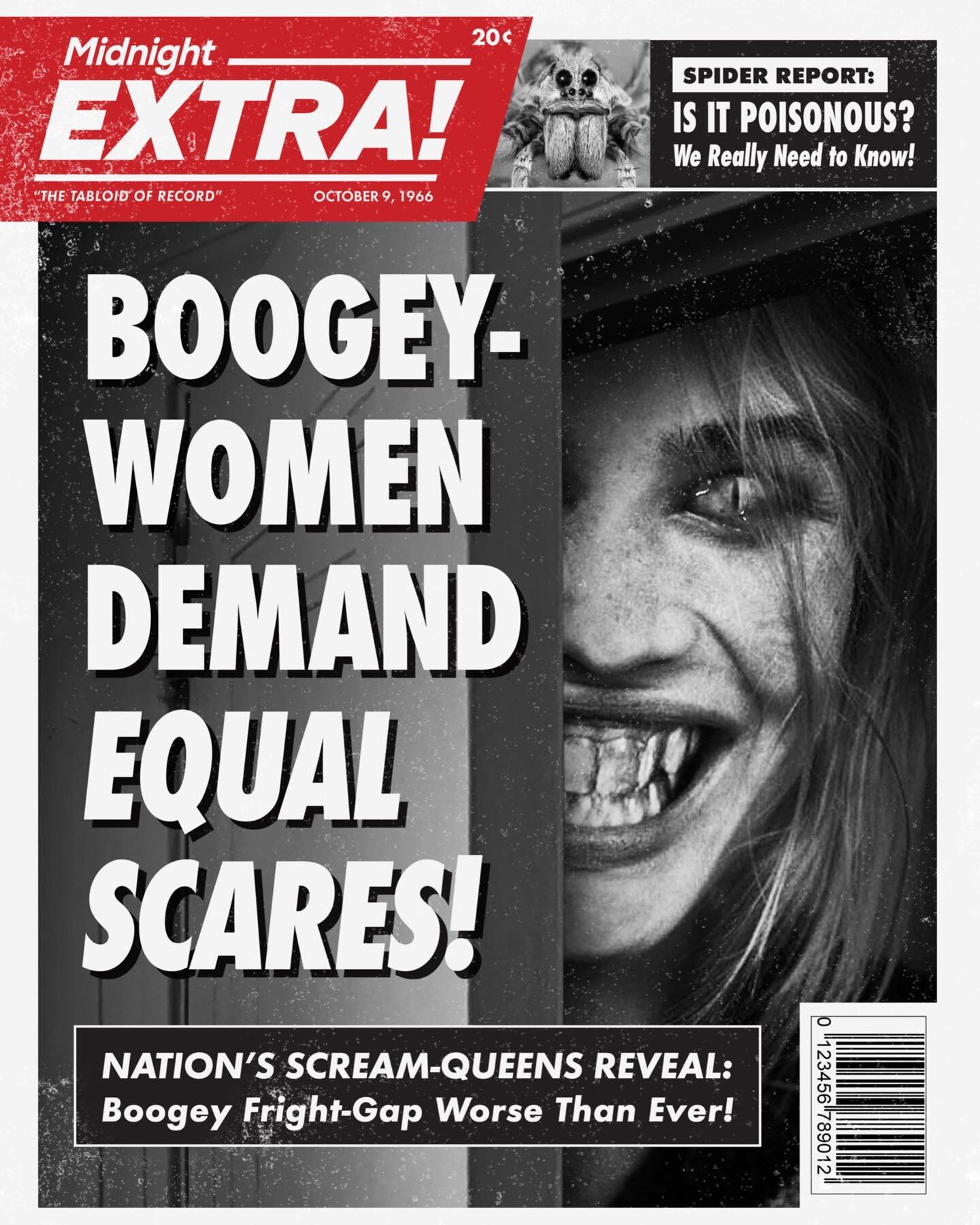 EXCLUSIVE REPORT from 1966! Fed up with growing SCARE-INEQUALITY, the nation&rsquo;s BOOGEY-WOMEN organize in the FIGHT FOR FAIR FRIGHTS! Standing on the shoulders of the brave SPOOKY-SUFFRAGETTES, the boogey-women make their SCREAMS HEARD!
-
-
-
-
#