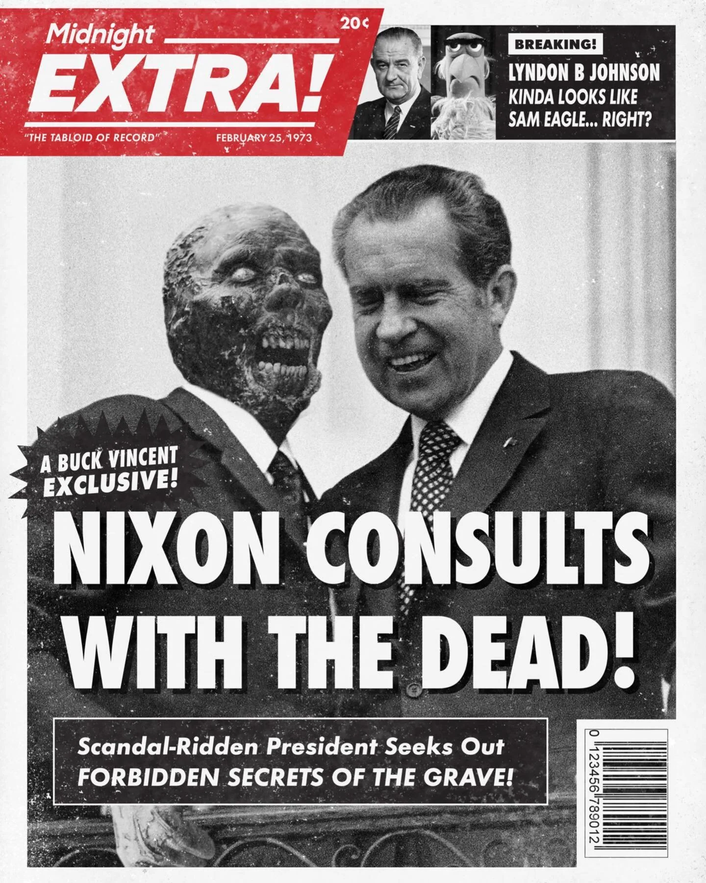 CHILLING REVELATIONS from February 1973! Battling SCANDAL and calls for IMPEACHMENT, a desperate Richard Nixon turns to OCCULT RITUALS for help! Dabbling in the NECROMANTIC ARTS, he summons the RESTLESS DEAD for answers from BEYOND THE GRAVE! They of