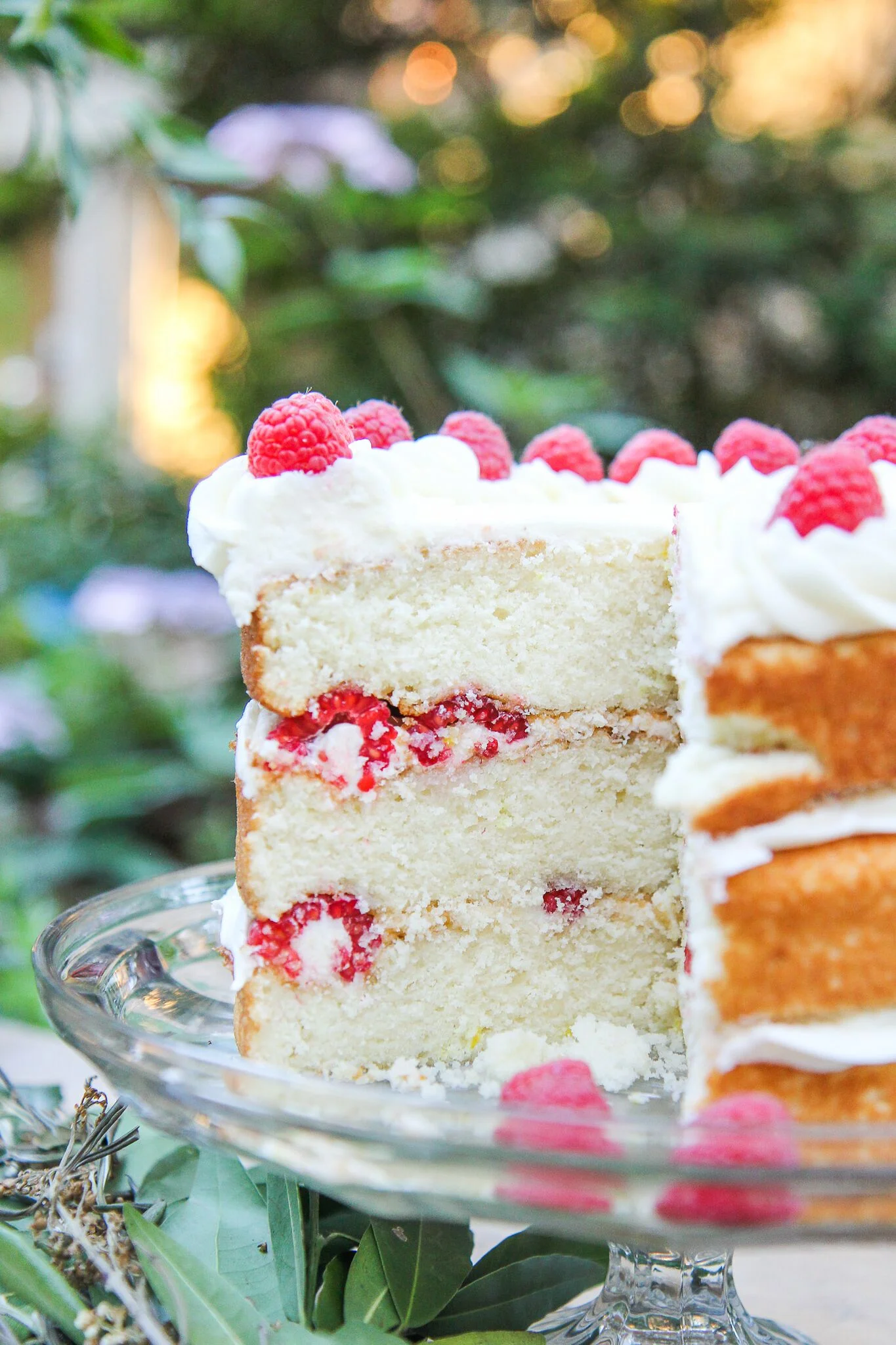 Fresh Lemon Raspberry Cake with Lemon Buttercream Frosting