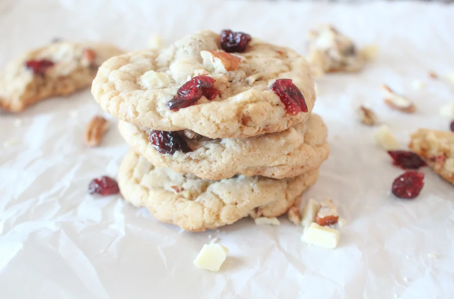 White Chocolate Cranberry Pecan Cookies