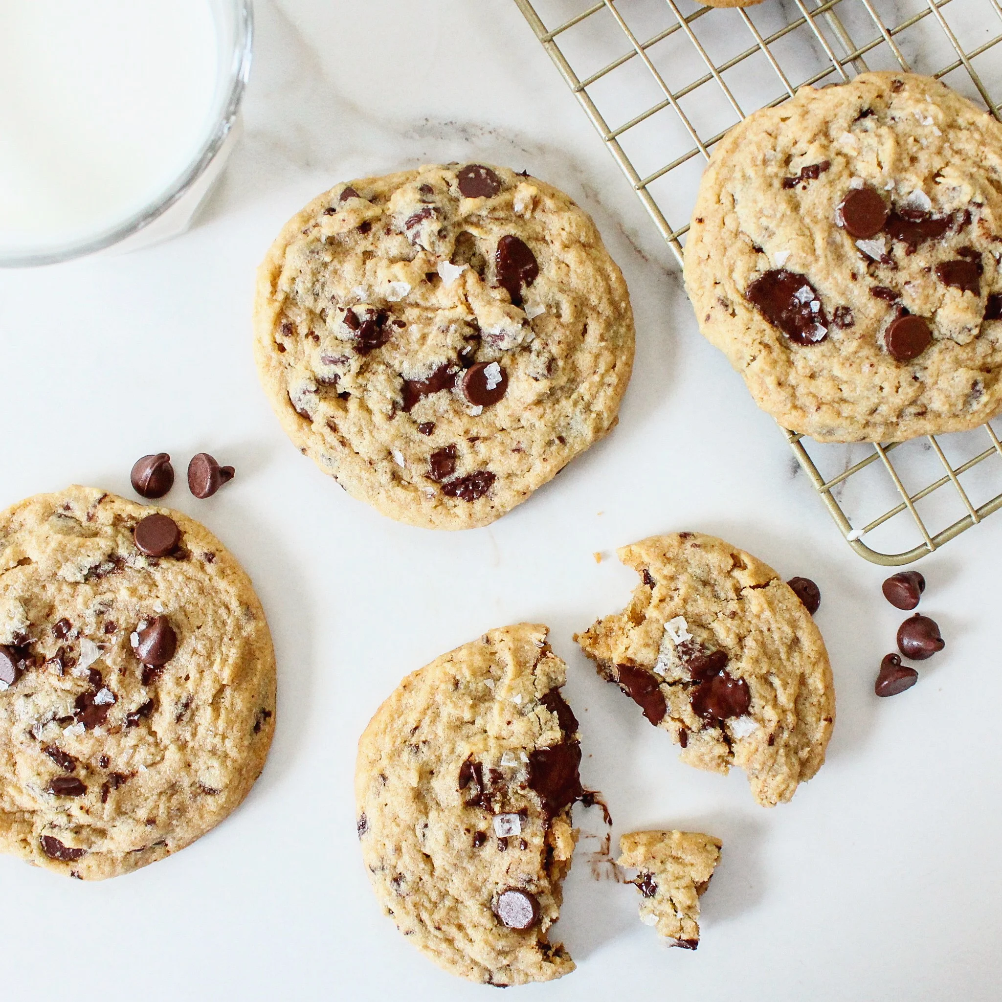 Salted Peanut Butter Chocolate Chip Cookies