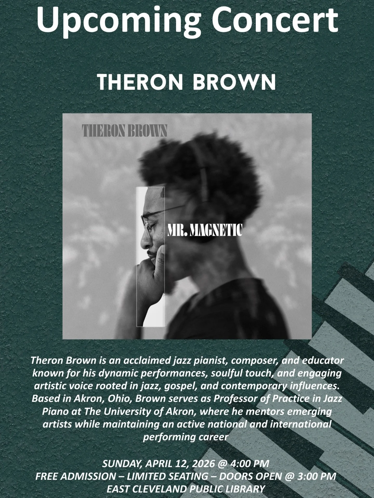 Great Sunday ahead &mdash; recording on @kate_dela &lsquo;s new album &amp; playing at @ecplibrary with @theronbrown at 4pm.