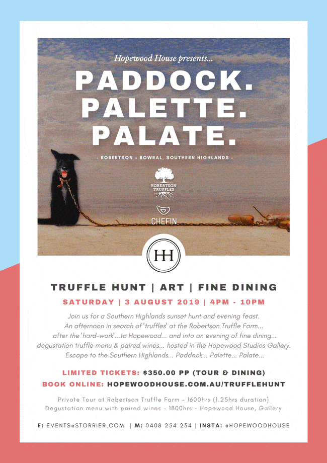 Truffle Hunt, Art &amp; Fine Dining in the Gallery 2019