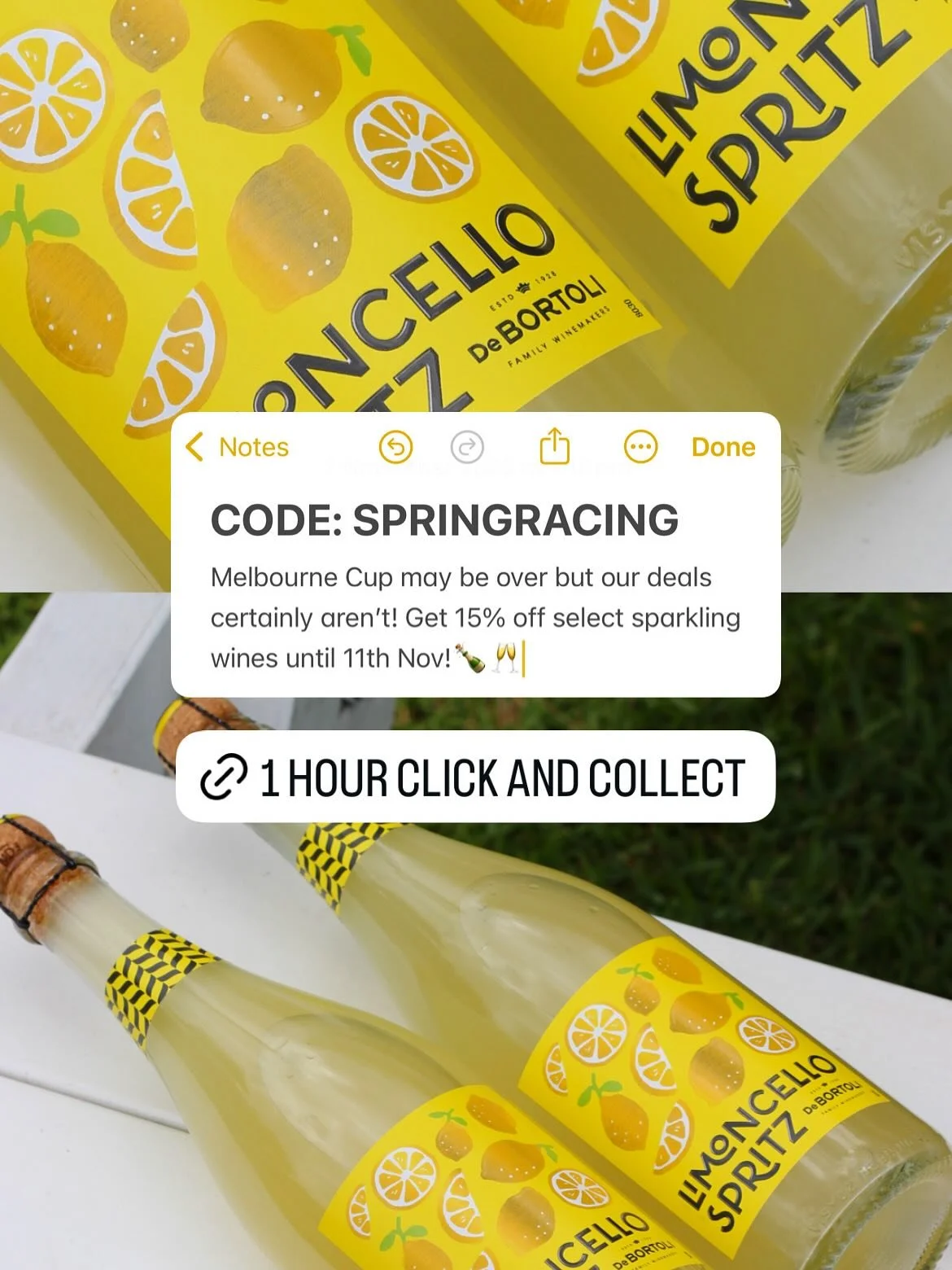 1 hour click &amp; collect available at our on site Drive thru (open until midnight everyday) and detached bottle shop at Carrara Village🥂✨🍾

Shop via link in our bio!