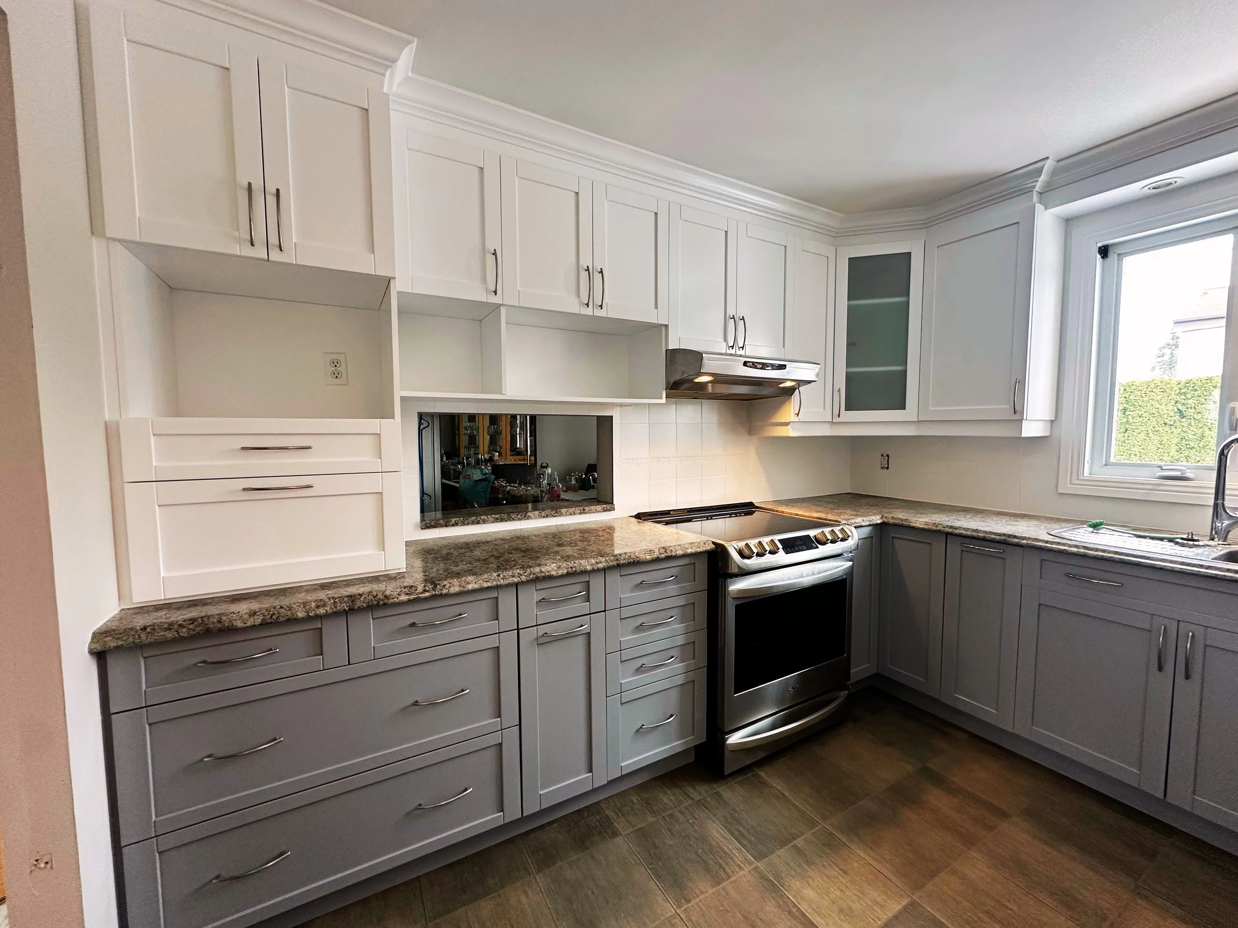 armoires repeintes 2 couleurs