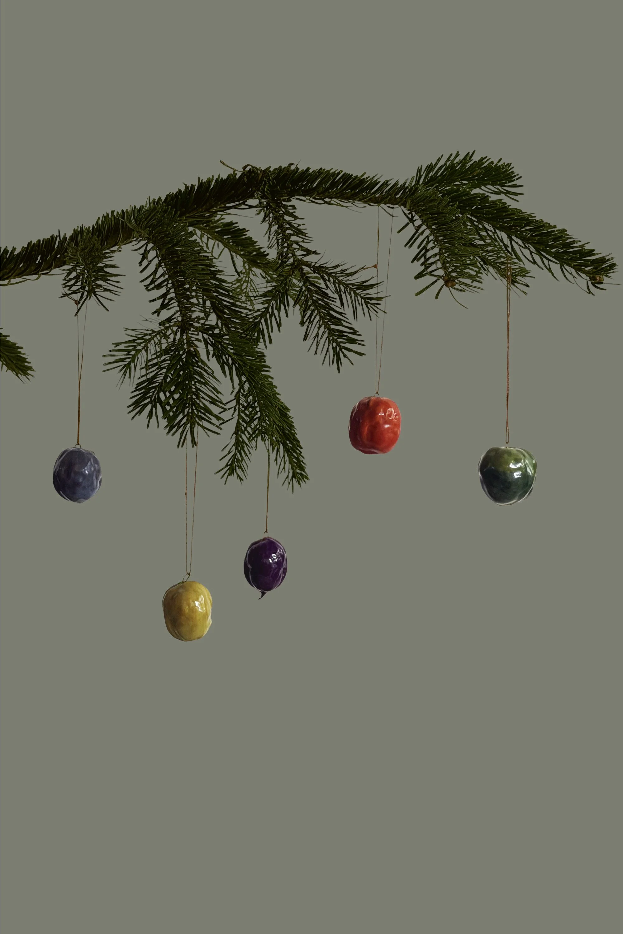 Beeswax Walnut Baubles — Set of 5