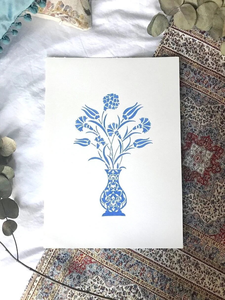 'Elegance' in powder blue, Fine Art Print