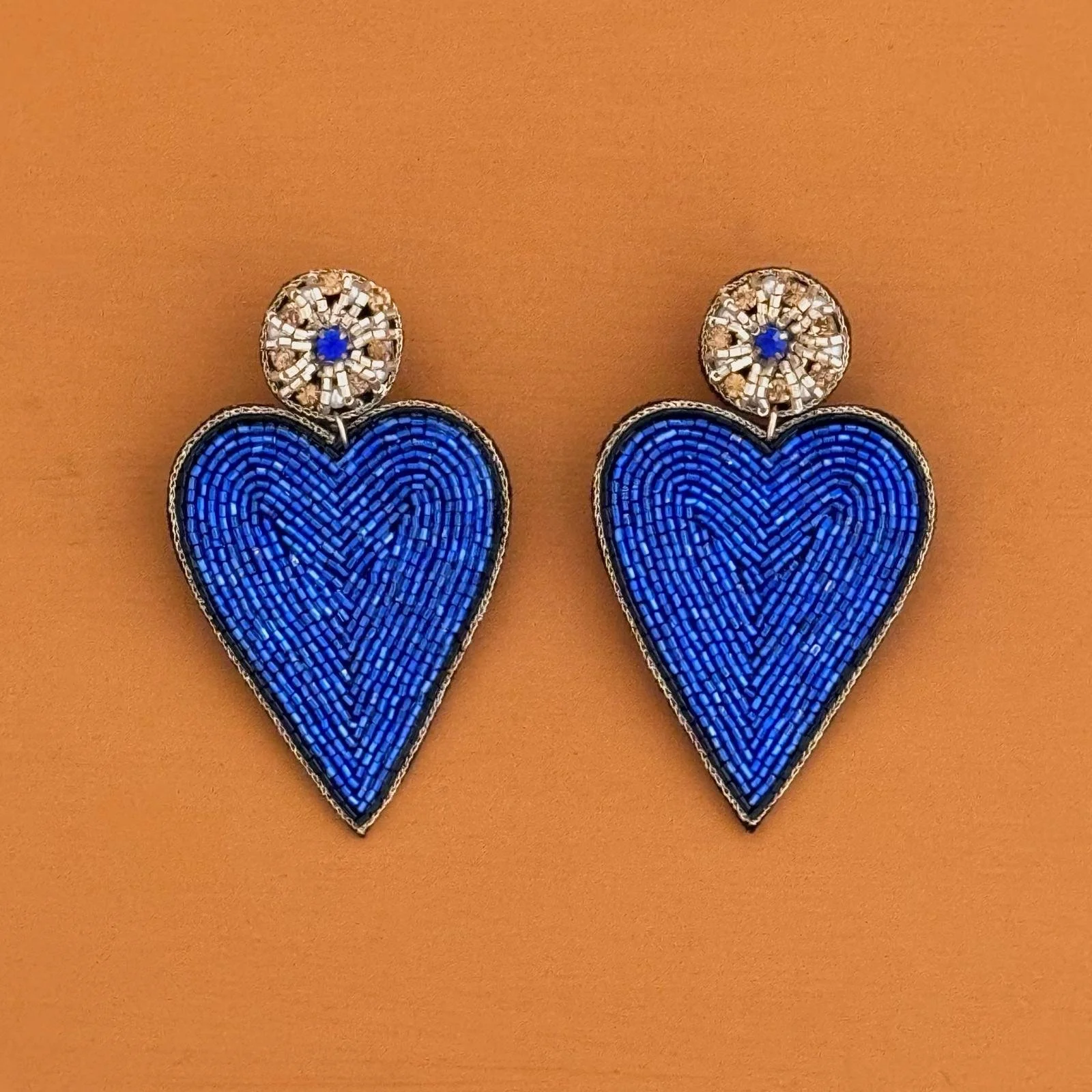 orecchini cuore blu