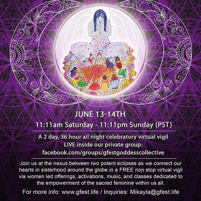 With great pleasure I am happy to share this amazing Schedule for the G-Fest Pre Fest - a free on-line event, created by women, for women. Based out of Mt Shasta.  72 women from around the globe will be sharing their offerings, gifts, music, magic an